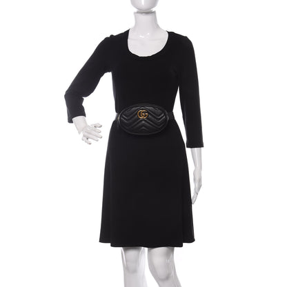 Gucci Calfskin Matelasse GG Marmont Belt Bag 95 38 Black 2 of 11