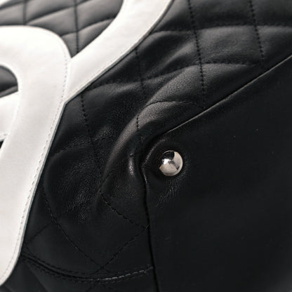 Chanel Calfskin Quilted Medium Cambon Tote Black White 9 of 17