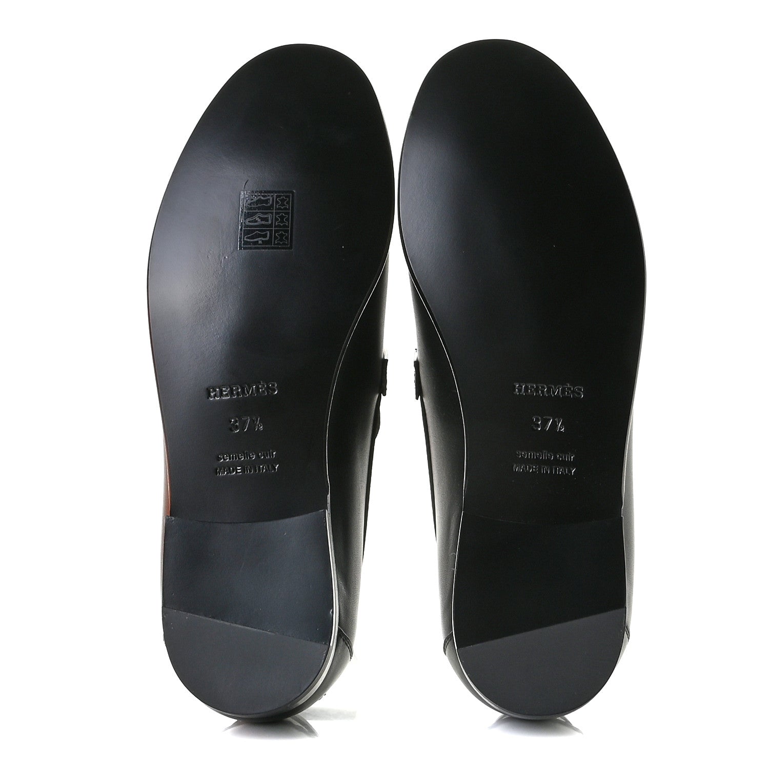 Hermes Calfskin Womens Destin Loafer 37.5 Black 8 of 11