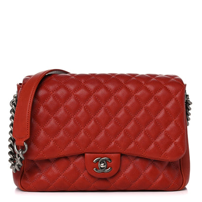 Chanel Caviar Quilted Medium Rock In Rome Single Flap Red 1 of 26