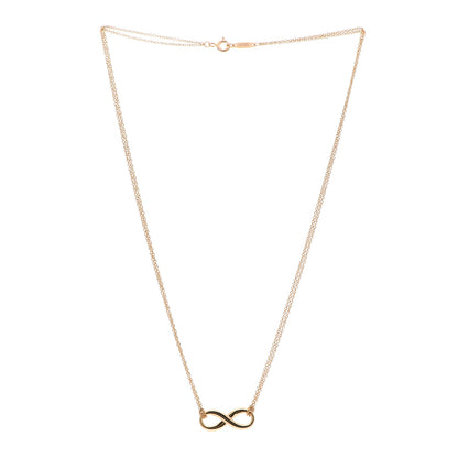 Tiffany 18K Rose Gold Infinity Double Chain Pendant Necklace 3 of 6