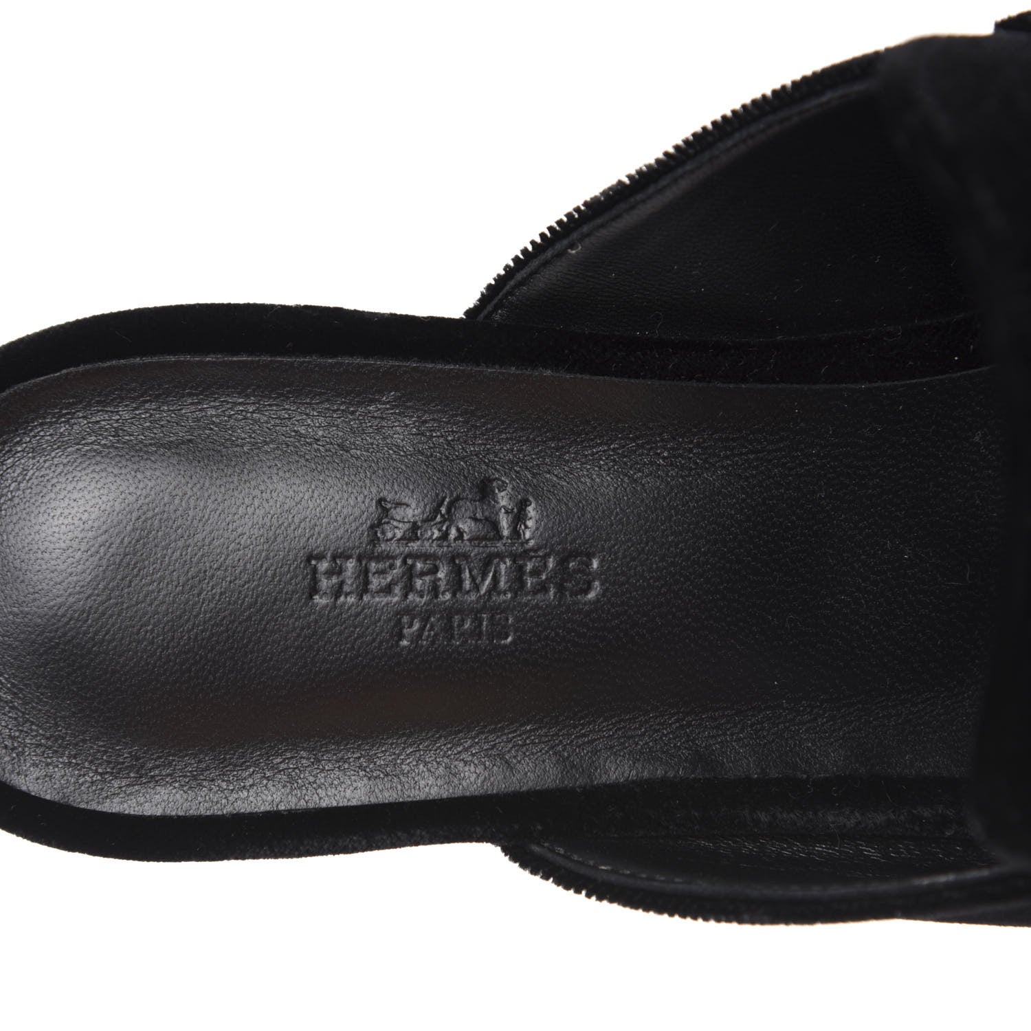 Hermes Velvet Trocadero Mule 38 Black 10 of 12