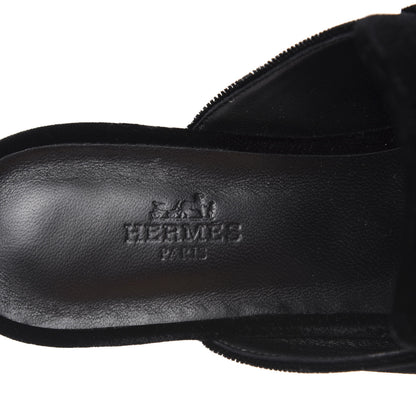 Hermes Velvet Trocadero Mule 38 Black 10 of 12