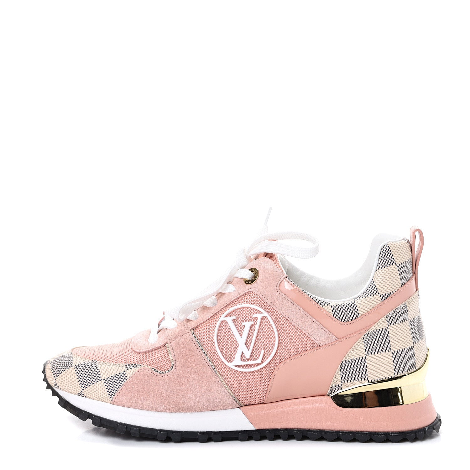 Louis Vuitton Suede Damier Azur Run Away Sneakers 36.5 Pink 1 of 7