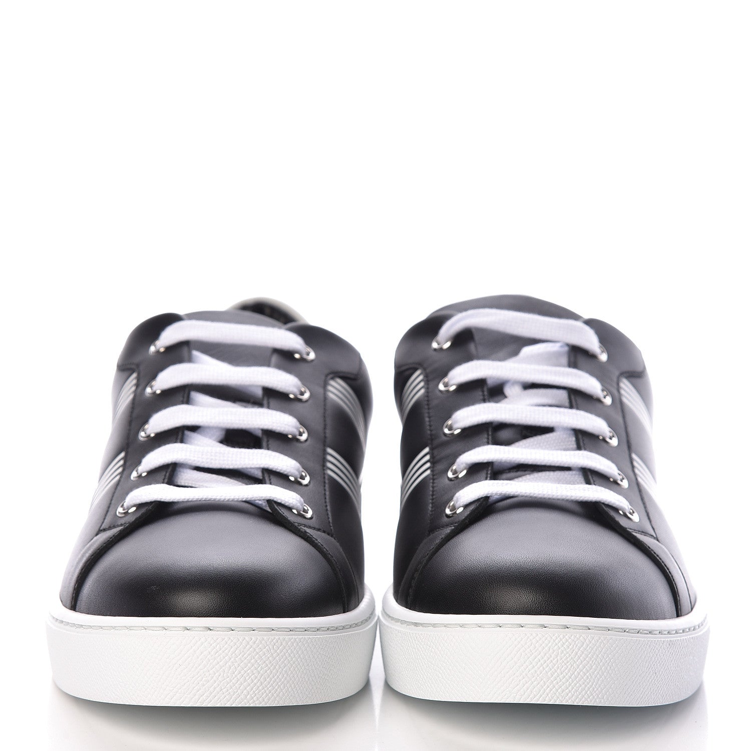 Hermes Calfskin Mens Avantage Sneakers 43 Black White 2 of 8