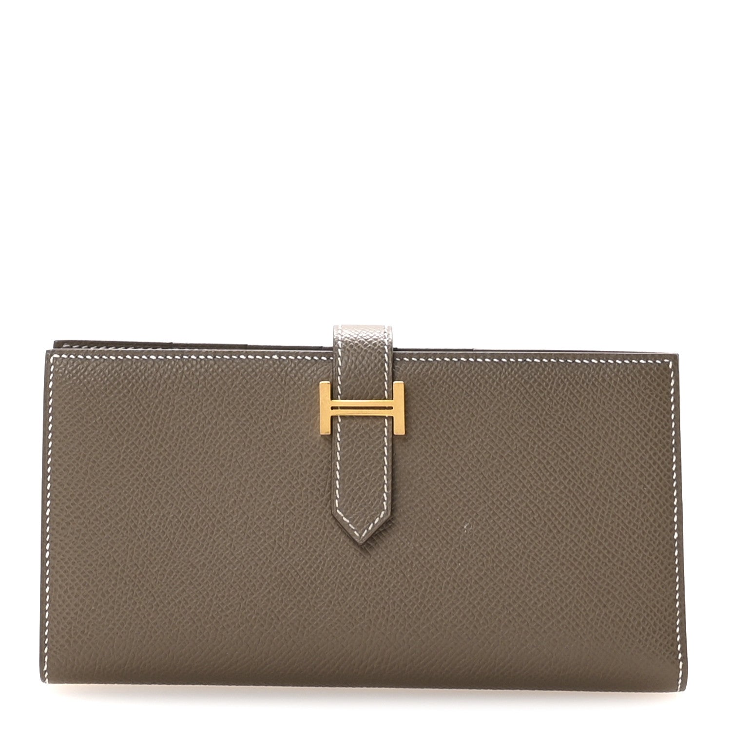 Hermes Epsom Bearn Gusset Wallet Etoupe 1 of 8