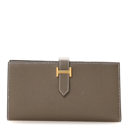 Hermes Epsom Bearn Gusset Wallet Etoupe 1 of 8