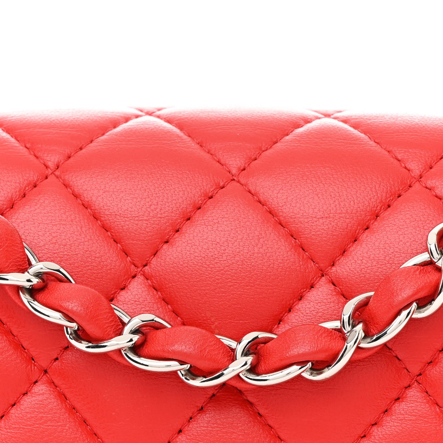Chanel Lambskin Quilted Mini Square Flap Red 8 of 11