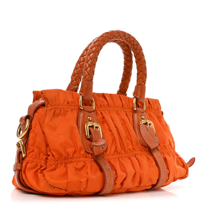 Prada Tessuto Nylon Gaufre Shopping Satchel Papaya 3 of 10