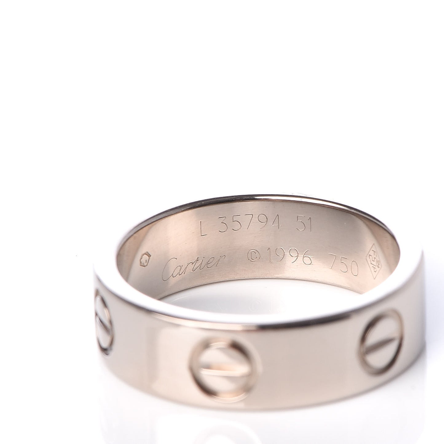 18K White Gold 5.5mm LOVE Ring 51 5.75