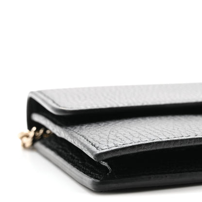Gucci Dollar Calfskin Interlocking G Chain Wallet Black 8 of 9