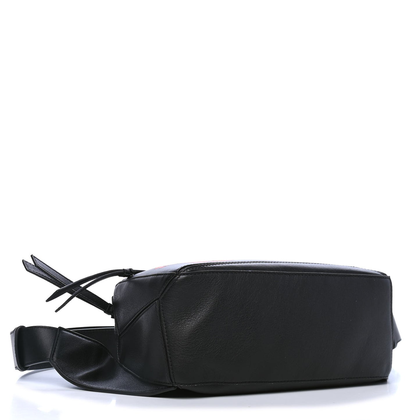 Calfskin Pansies Small Puzzle Bumbag Black