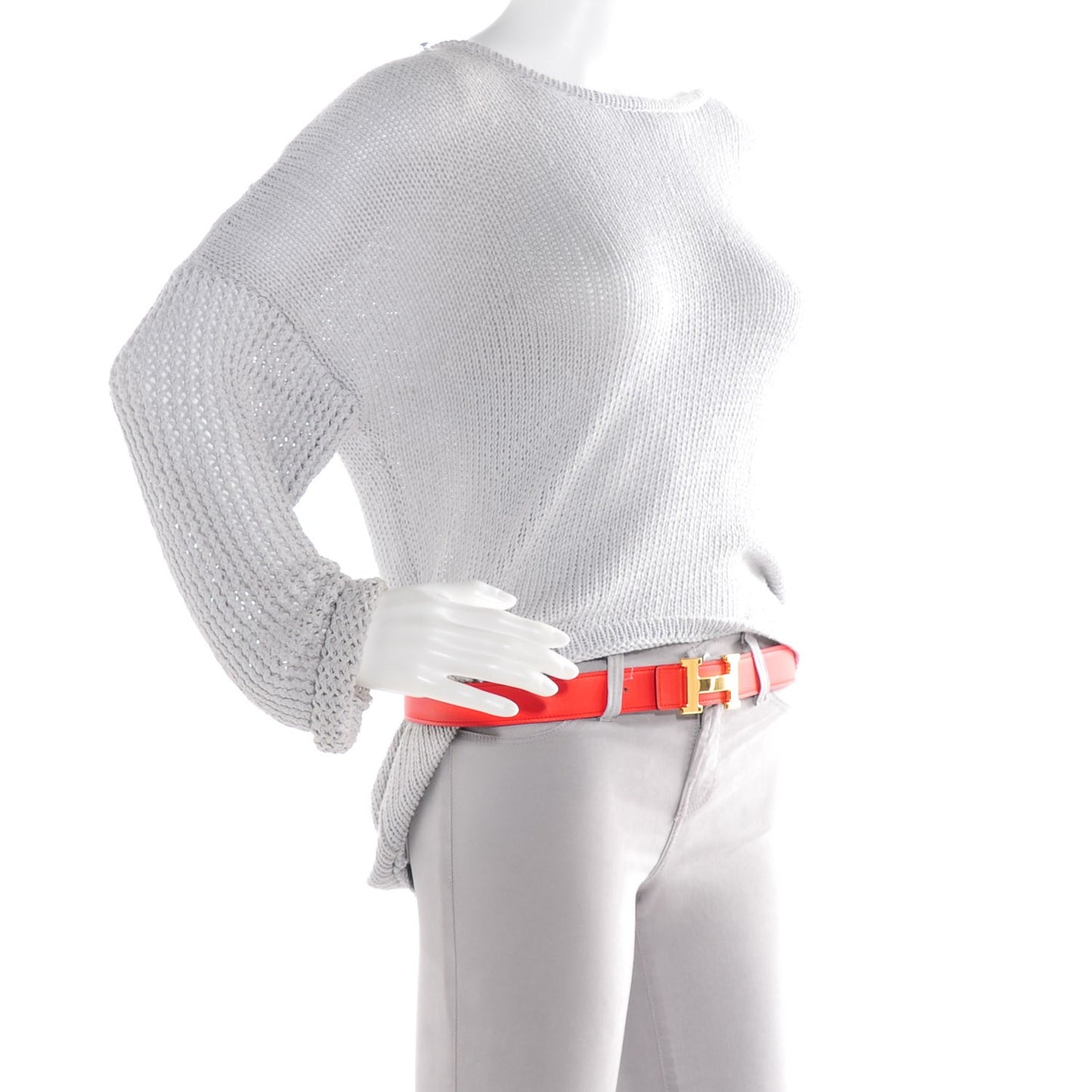 Swift Epsom 32mm H Belt 85 Capucine Orange