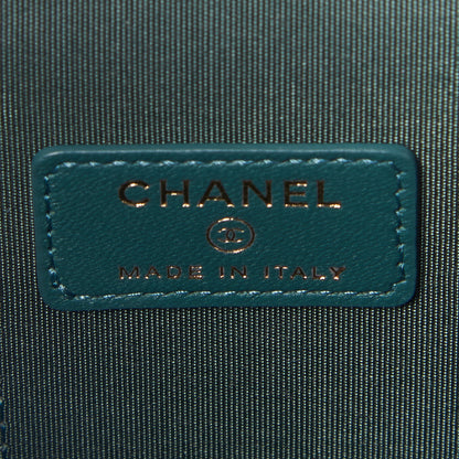 Chanel Lambskin Quilted Top Handle Mini Vanity Case With Chain Green 7 of 8