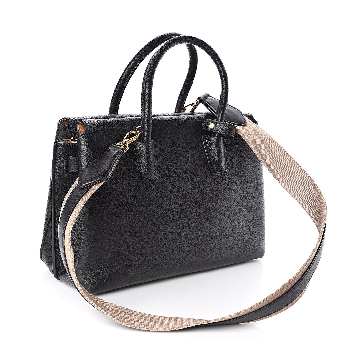 MCM Grained Calfskin Medium Milla Tote Black 3 of 10