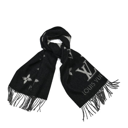 Louis Vuitton Cashmere Monogram Reykjavik Scarf Black 1 of 3