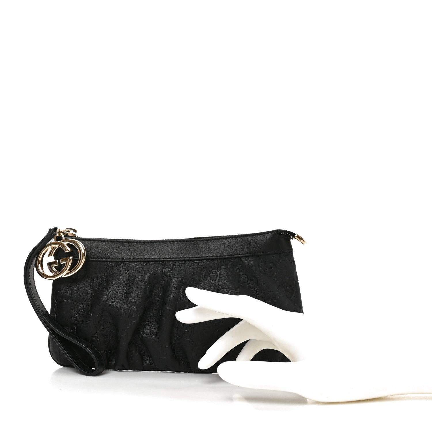 Gucci Guccissima Signature New Britt Wristlet Black 2 of 10