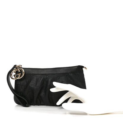 Gucci Guccissima Signature New Britt Wristlet Black 2 of 10