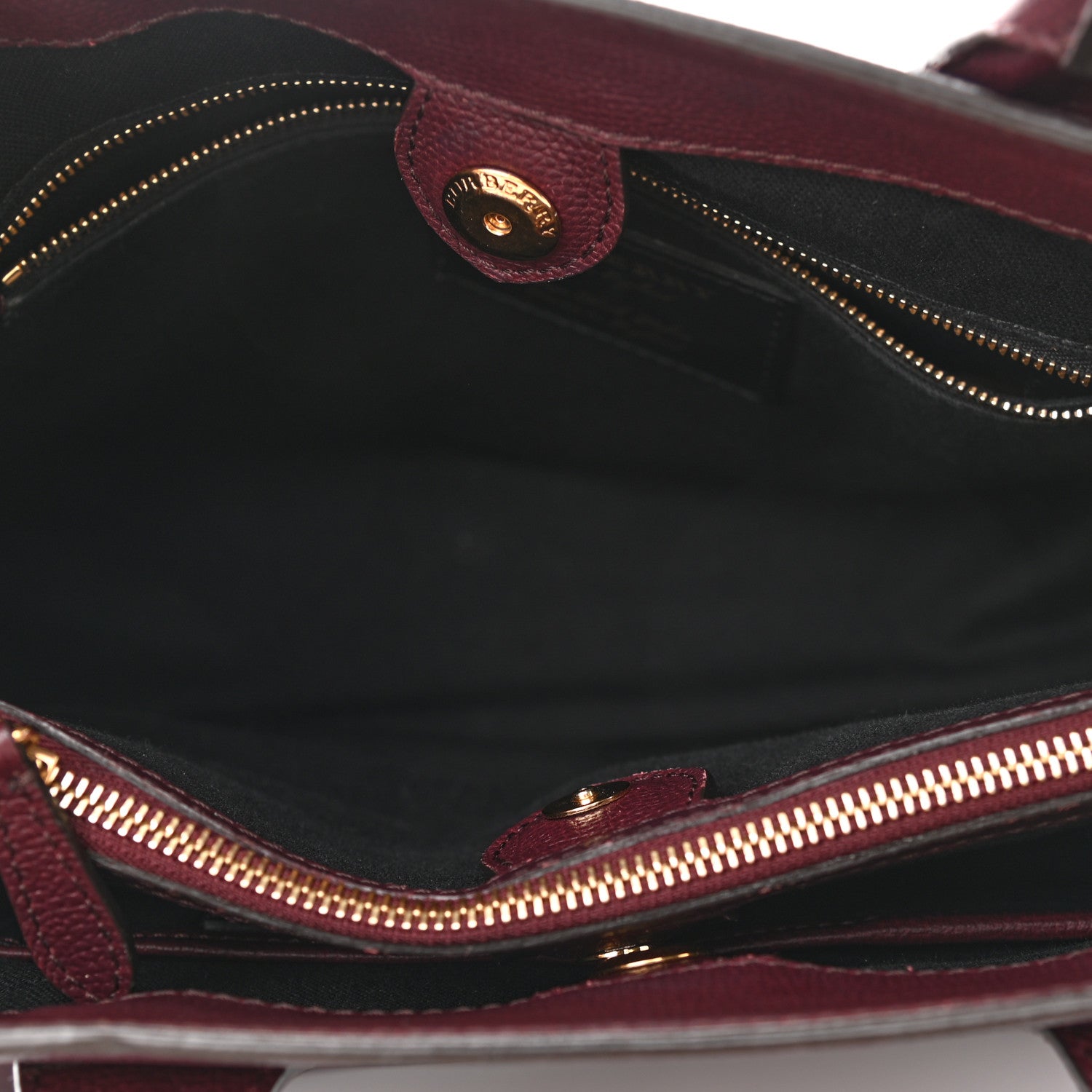 Burberry Derby Calfskin House Check Medium Banner Tote Mahogany Red 5 of 11