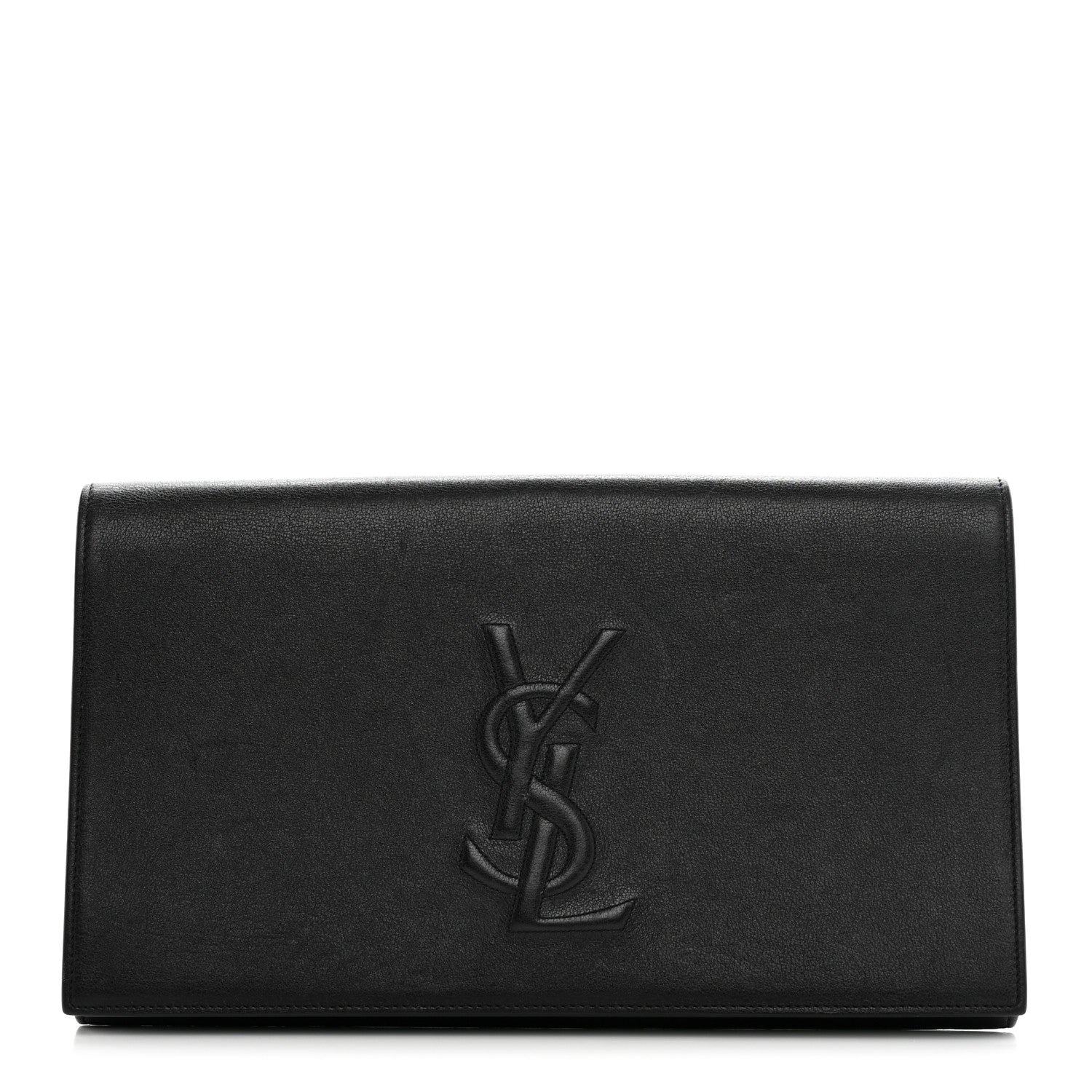 Saint Laurent Calfskin Monogram Large Belle De Jour Clutch Black 1 of 11