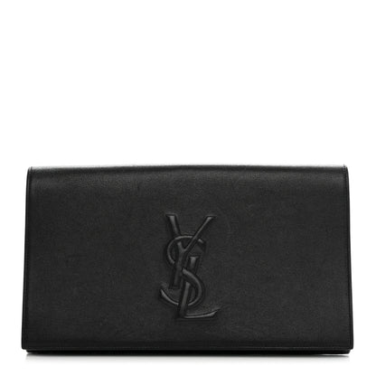 Saint Laurent Calfskin Monogram Large Belle De Jour Clutch Black 1 of 11