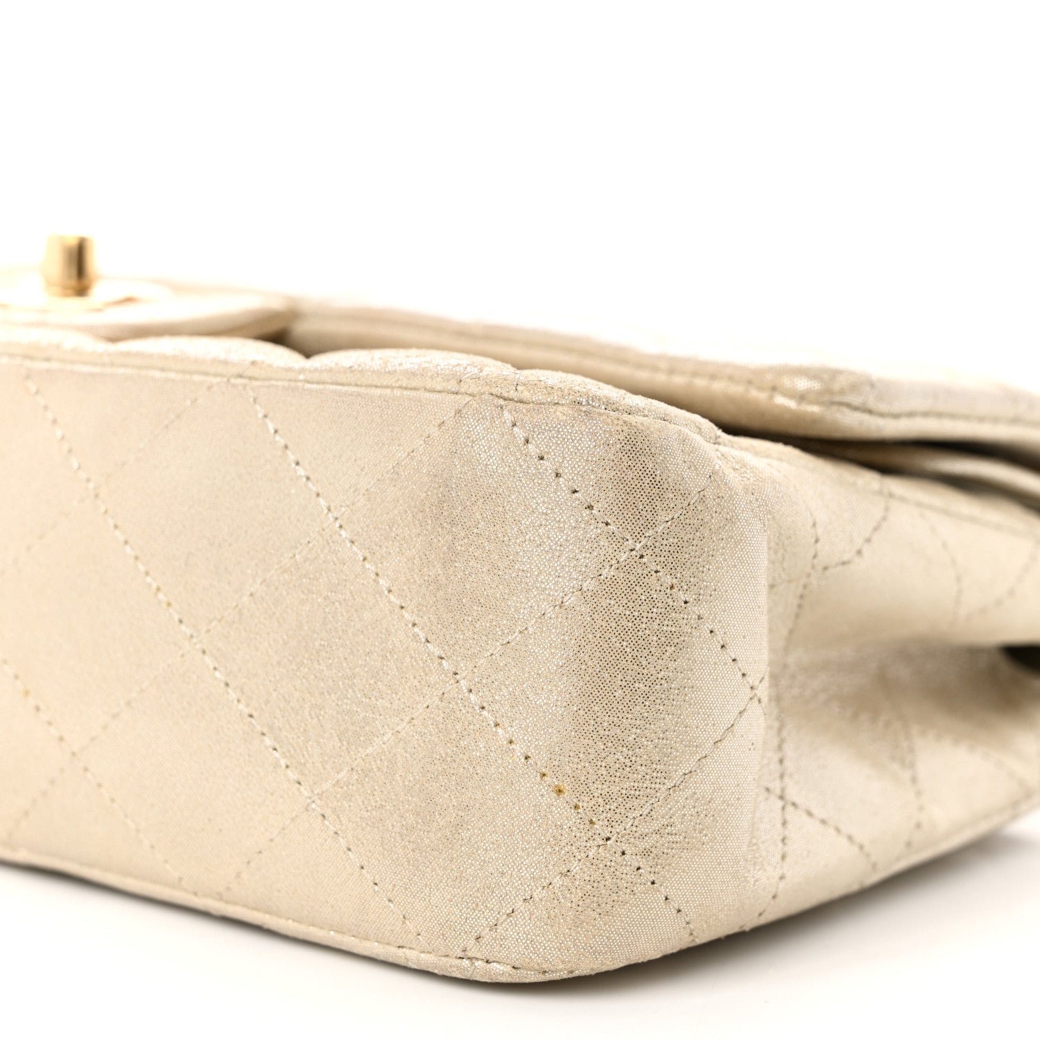 Chanel Iridescent Calfskin Quilted Medium Double Flap Light Gold 10 of 12