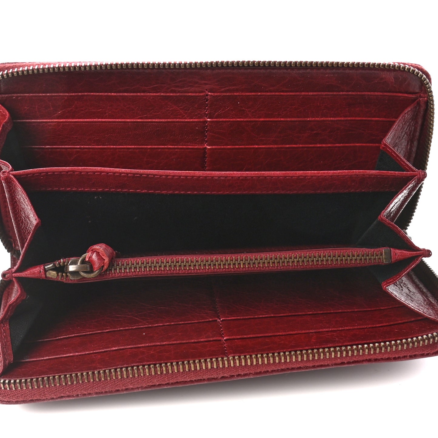 Agneau Classic Hardware Continental Zip Around Wallet Rouge Cerise