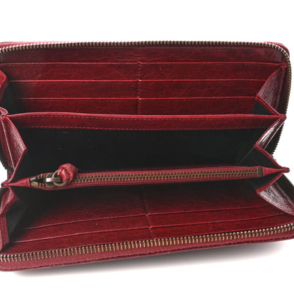 Balenciaga Agneau Classic Hardware Continental Zip Around Wallet Rouge Cerise 5 of 6
