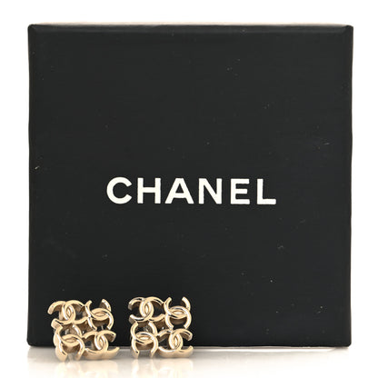Chanel CC Logo Stud Earrings Gold 5 of 5