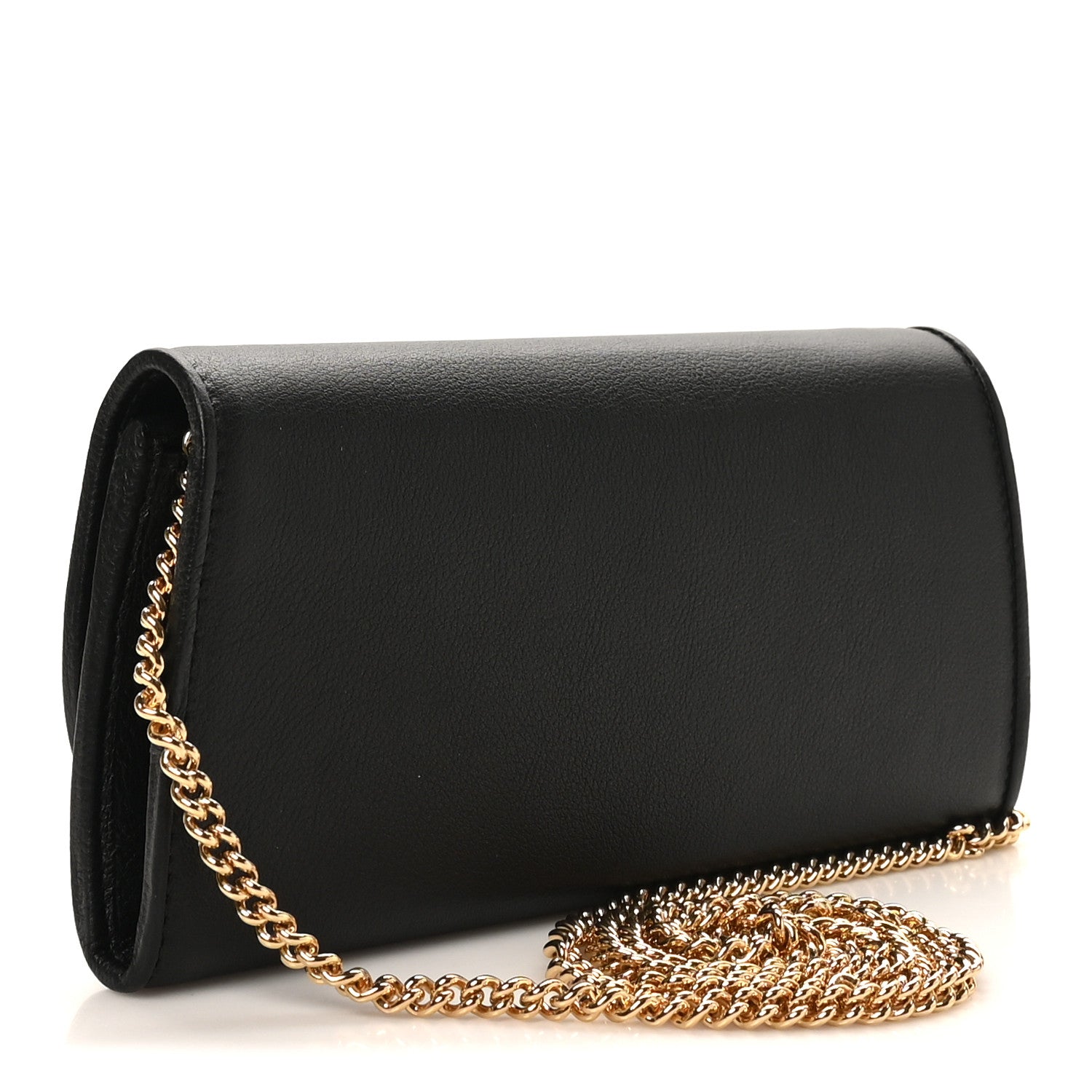 Gucci Roxy Calfskin Blondie Continental Chain Wallet Black 2 of 11