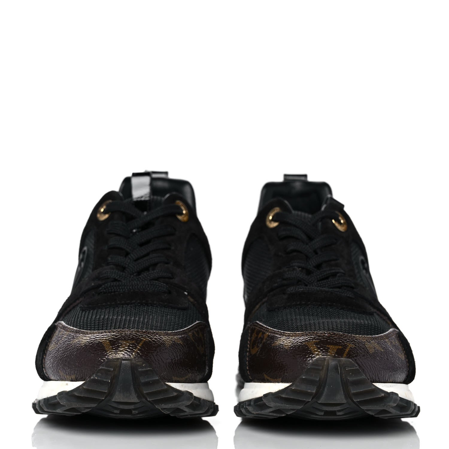 Louis Vuitton Suede Monogram Run Away Sneakers 36 Black 2 of 10