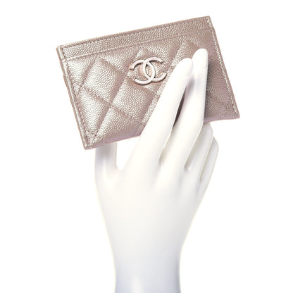 Chanel Iridescent Caviar Quilted Card Holder Beige 2 of 8