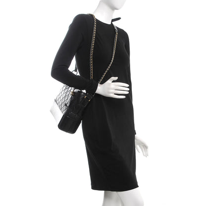 Chanel Aged Calfskin Quilted Medium Gabrielle Hobo Black 2 of 8