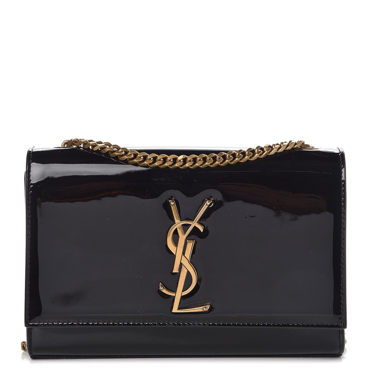 Patent Small Monogram Kate Satchel Black