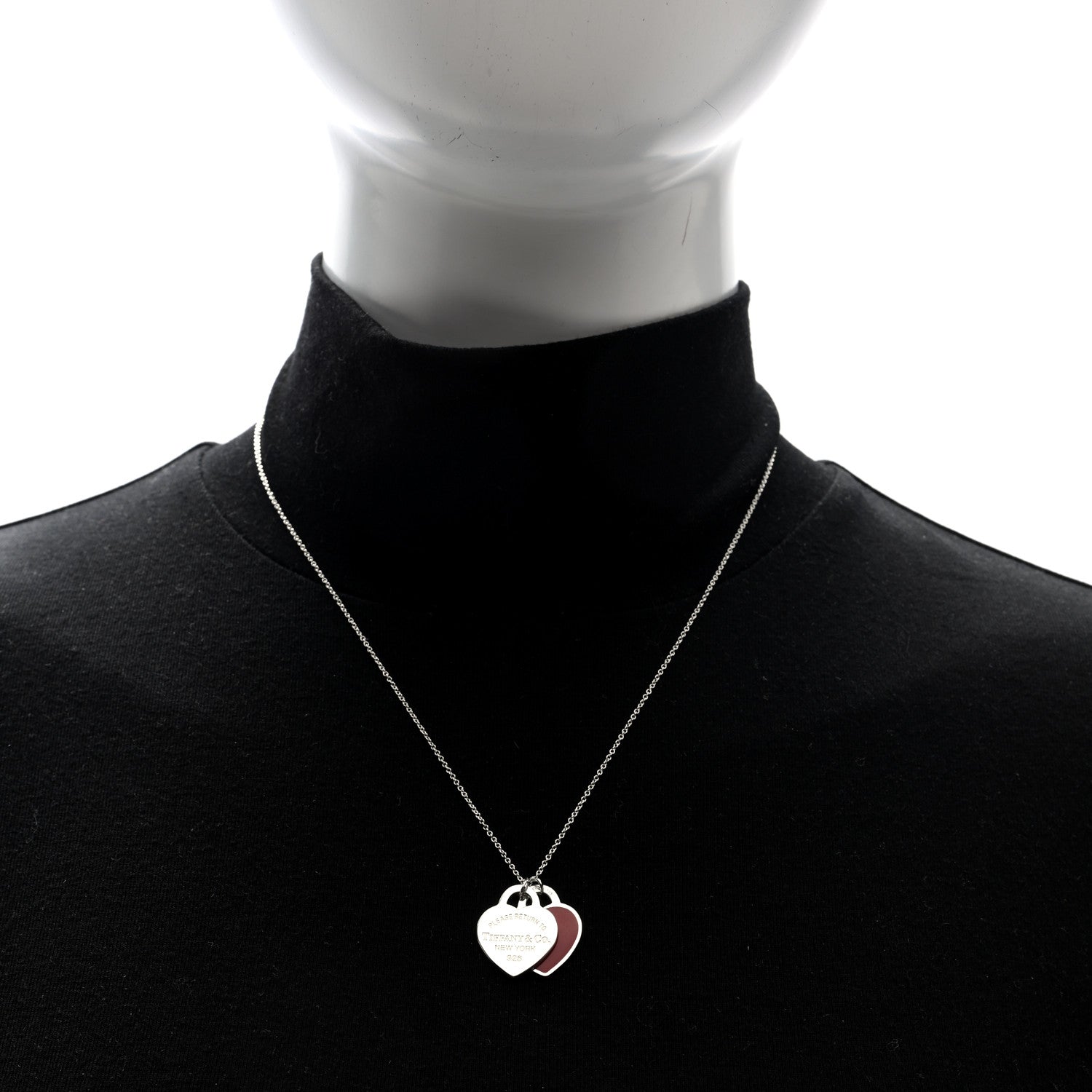 Tiffany Sterling Silver Enamel Large Return to Tiffany Double