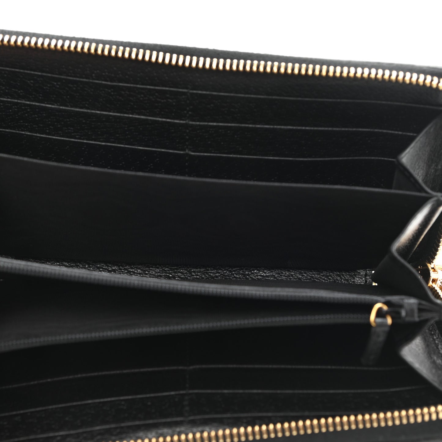 Calfskin Web Ophidia Zip Around Wallet Black