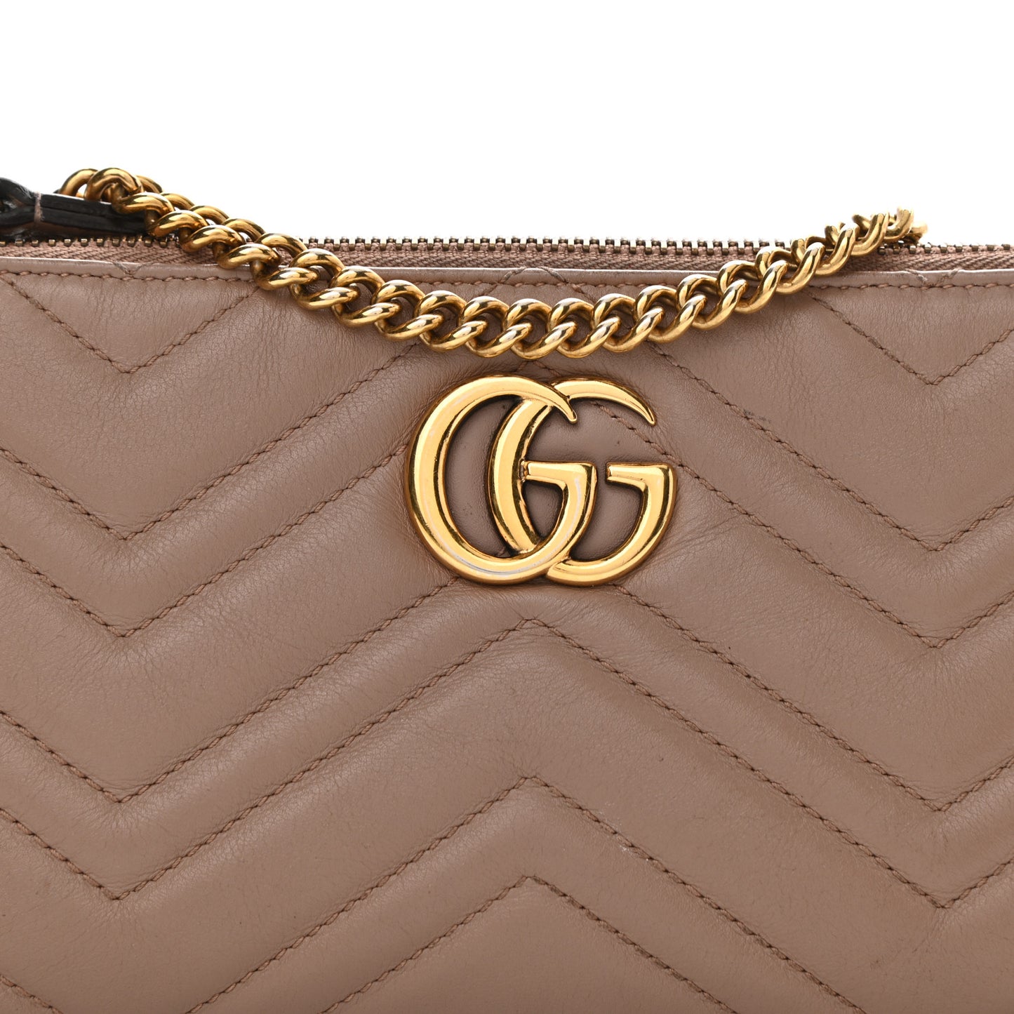 Calfskin Matelasse Mini GG Marmont Chain Bag Porcelain Rose