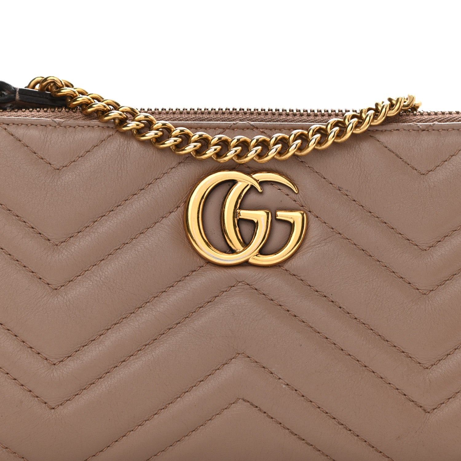 Gucci Calfskin Matelasse Mini GG Marmont Chain Bag Porcelain Rose 8 of 15