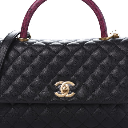 Chanel Caviar Elaphe Quilted Small Coco Handle Flap Black 10 of 10
