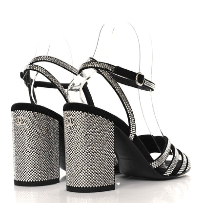 Chanel Strass Suede Pumps 38.5 Black 5 of 9