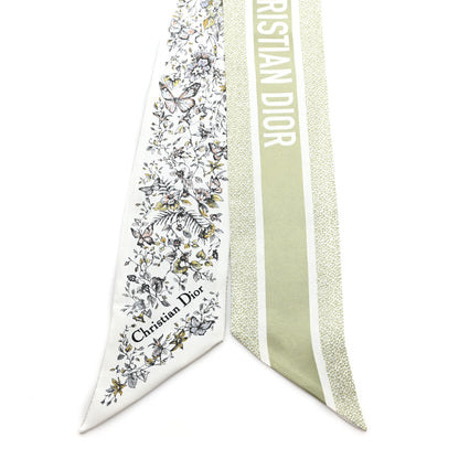 Christian Dior Silk Butterflies Around the World Mitzah Scarf Green 2 of 4