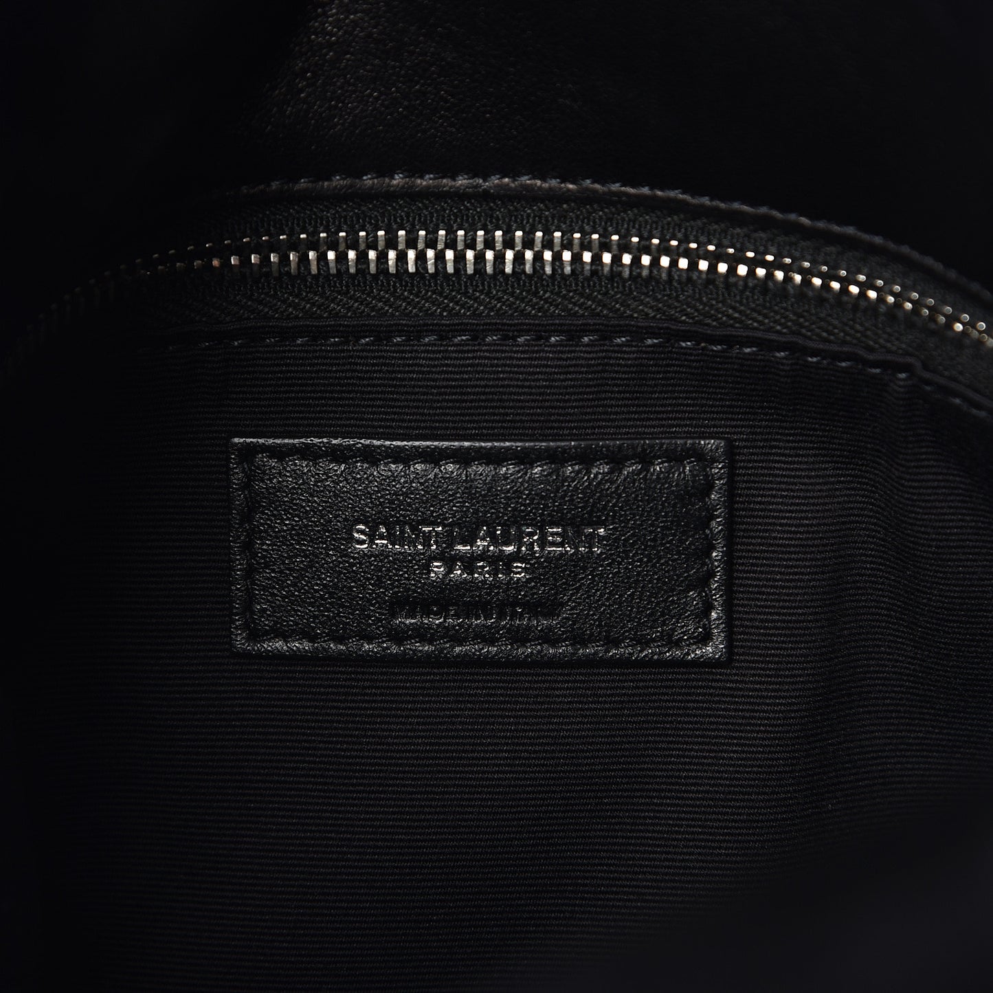 Lambskin Quilted Small Loulou Puffer Monogram Chain Satchel Black
