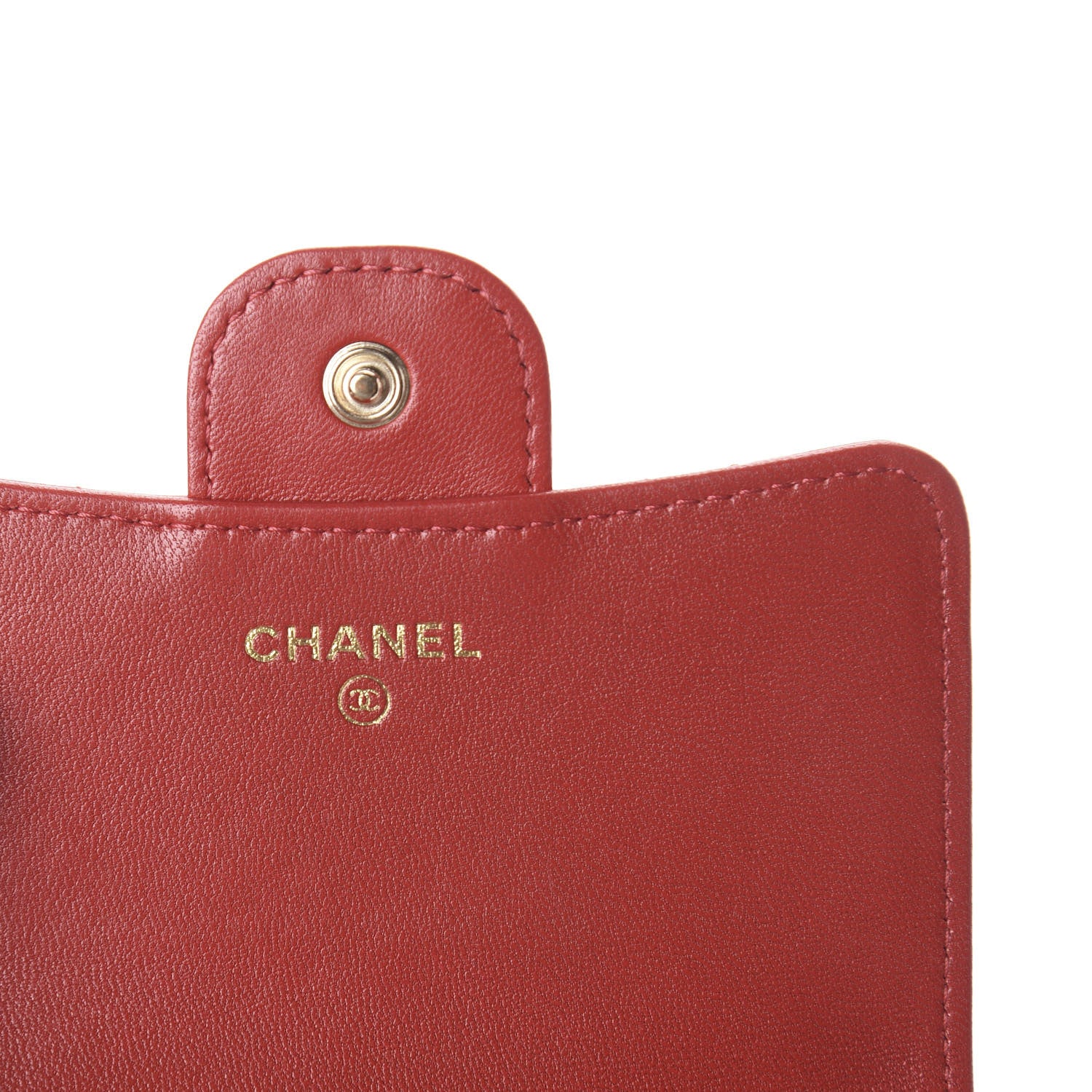 Chanel Lambskin Quilted Small Compact Wallet Red 5 of 7