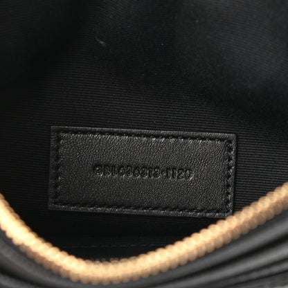 Saint Laurent Grain De Poudre Chevron Monogram Large Bill Pouch Black 7 of 10