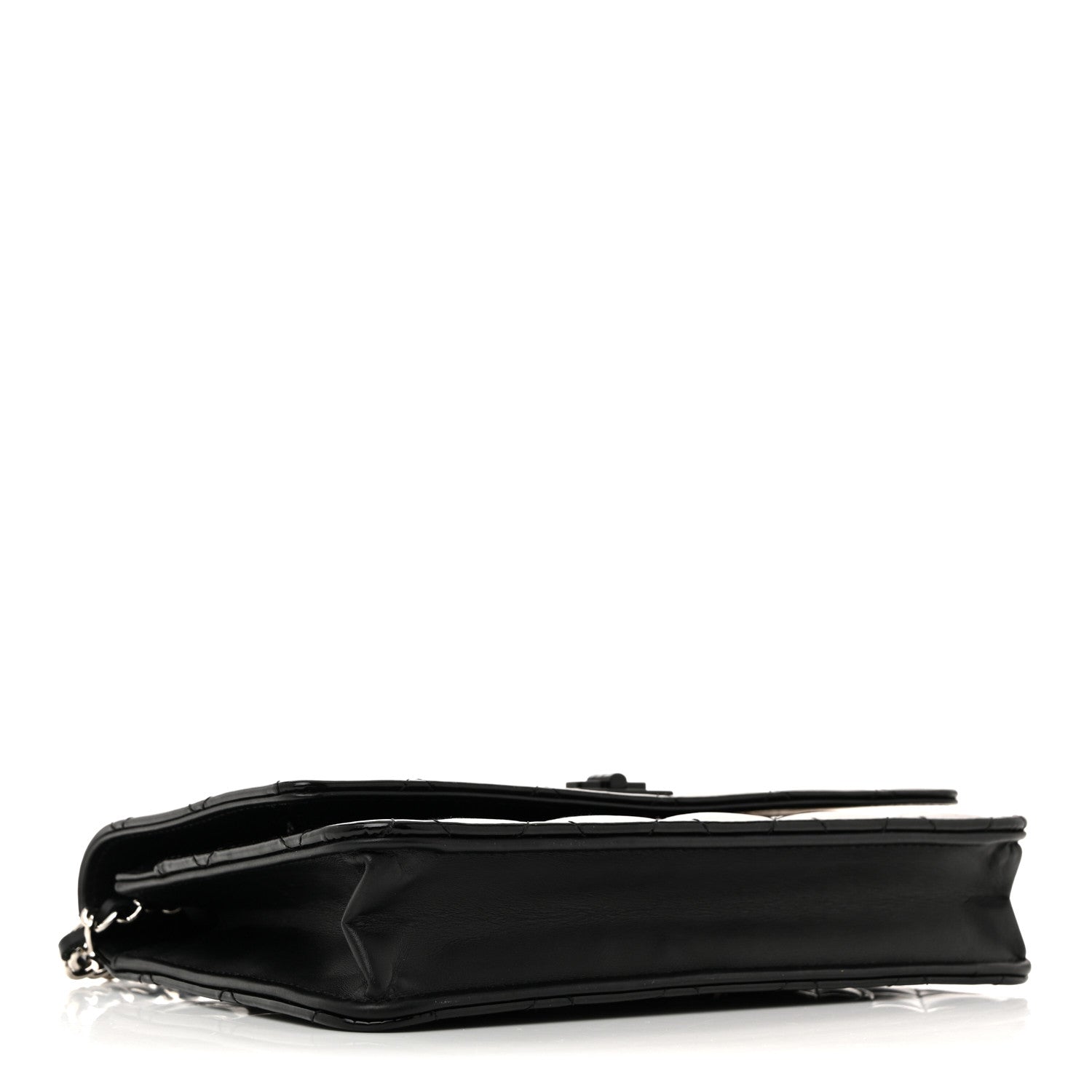 Chanel Patent Calfskin Quilted Reissue Wallet On Chain WOC So Black 4 of 12