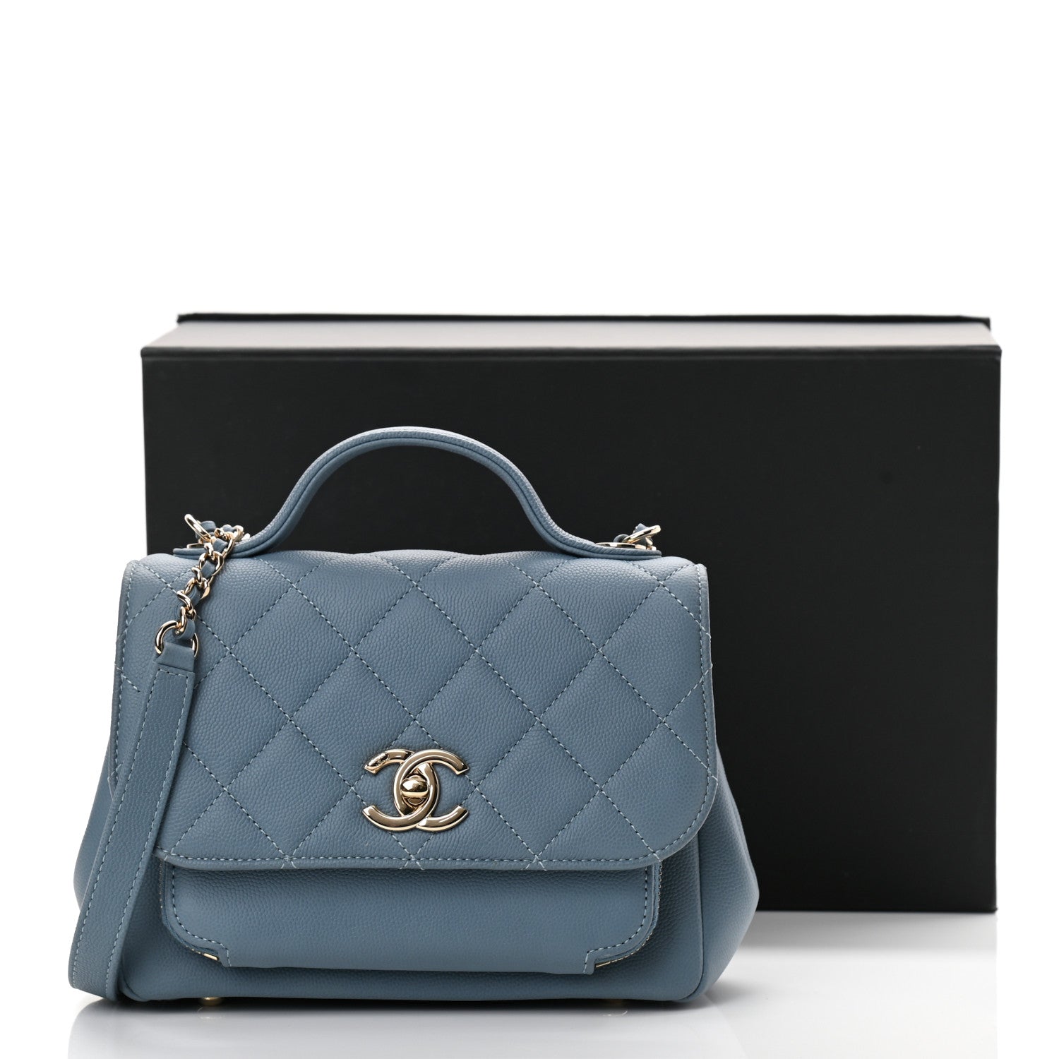Chanel Caviar Quilted Small Business Affinity Flap Light Blue 13 of 13