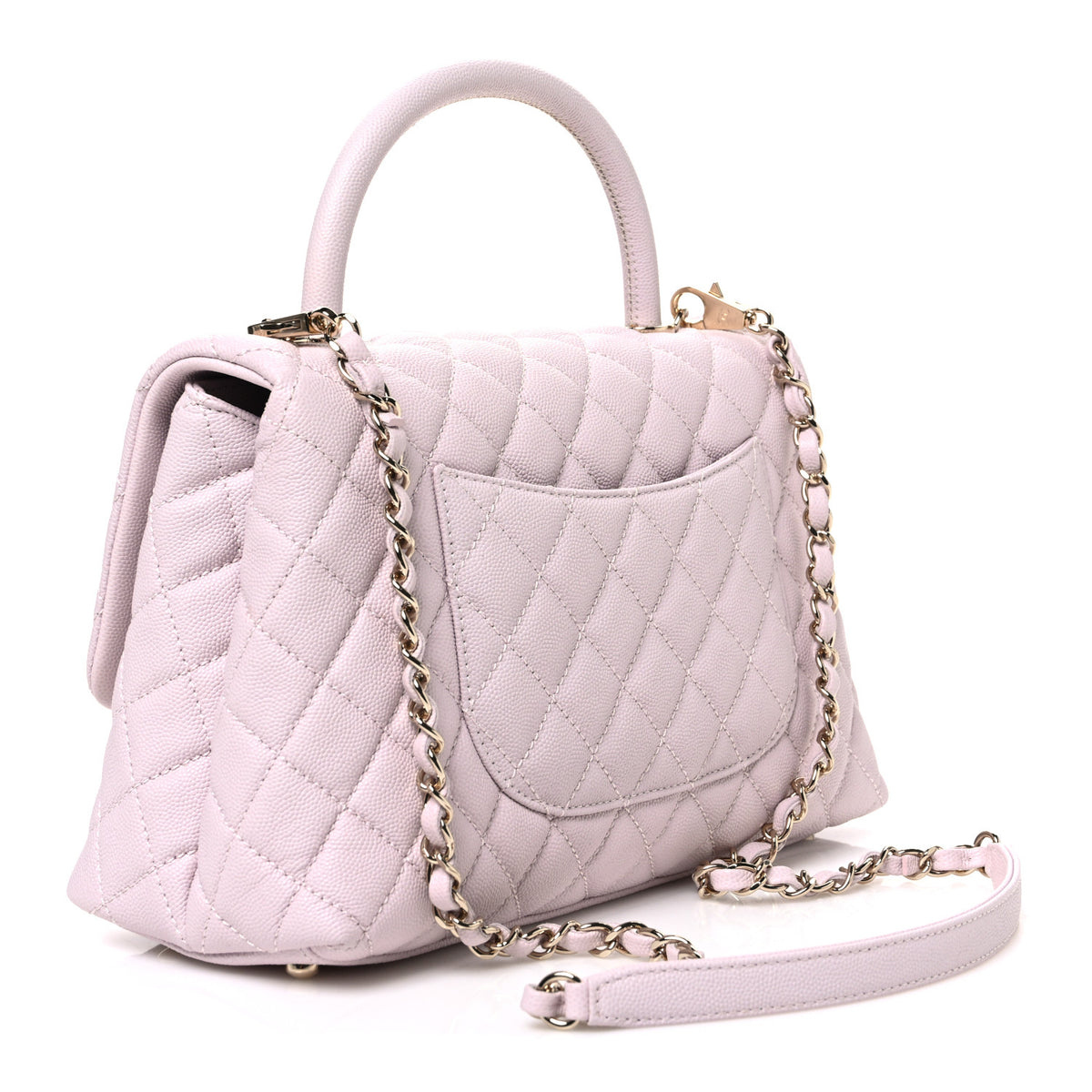 Caviar Quilted Small Coco Handle Flap Lilas Lilac