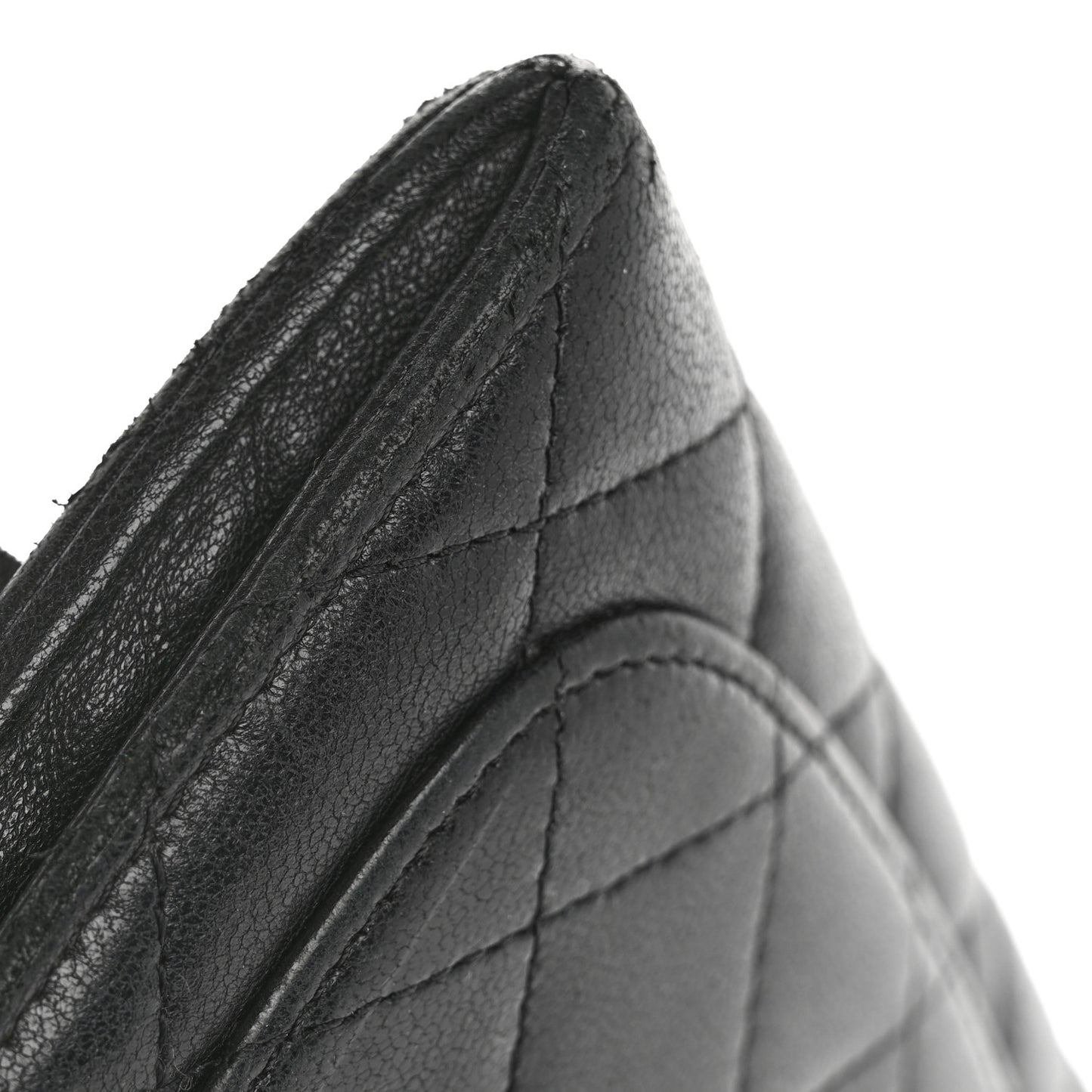 Lambskin Quilted Medium Flap Wallet Black