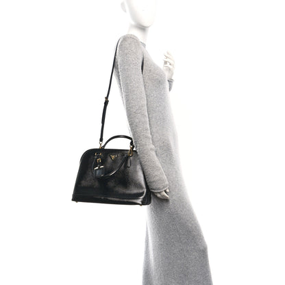 Prada Saffiano Vernice Medium Open Promenade Tote Black 2 of 9