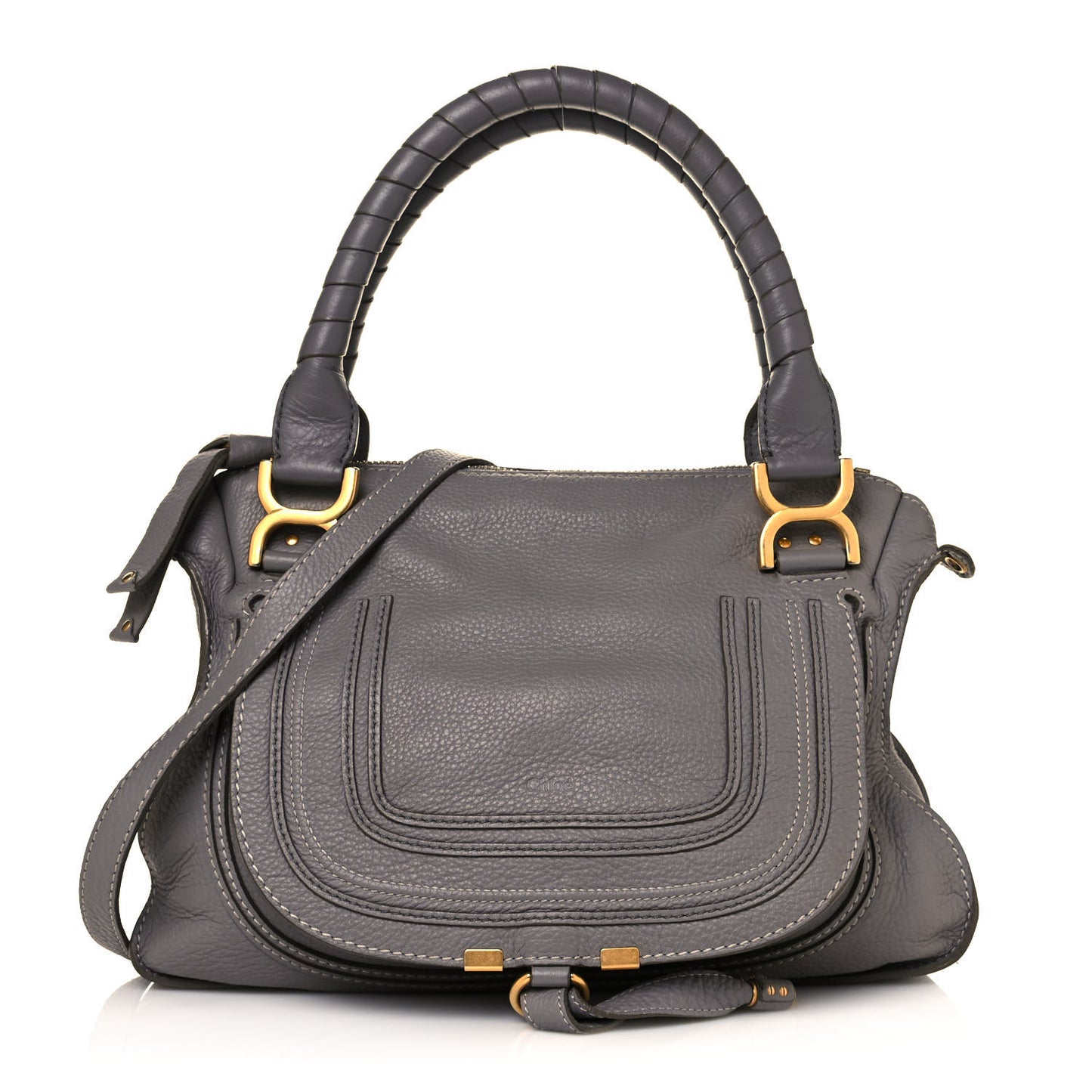 Calfskin Medium Marcie Satchel Cashmere Grey